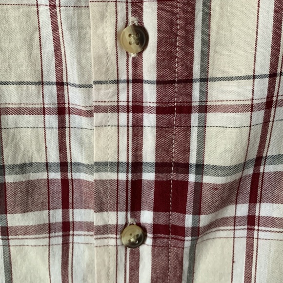 Wrangler Buttoned Down Shirt Burgundy/Ivory Size L - Picture 3 of 7